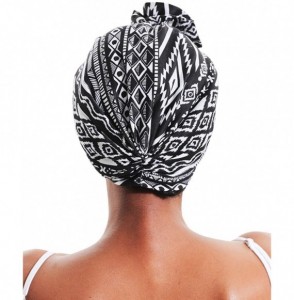 Skullies & Beanies Cotton Turbans for Women Flower Knot Headwrap Pre-Tied Bonnet Boho Pattern Chemo caps for Hair Loss - CX18...