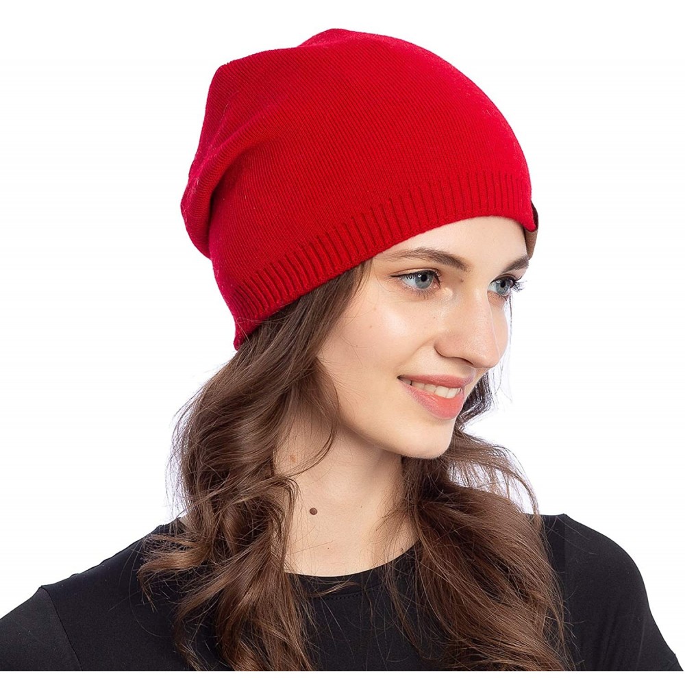 Skullies & Beanies Women Light Soft Wool Double-Layer Beanie Skull Hat Stylish Outdoor Urban Cap Winter Fall Spring - C318Y0C...