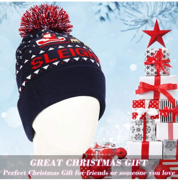 Skullies & Beanies LED Light Up Beanie Hat Christmas Cap for Women Children- Party- Bar - Multicolor-014 - CH18WG6NEKC