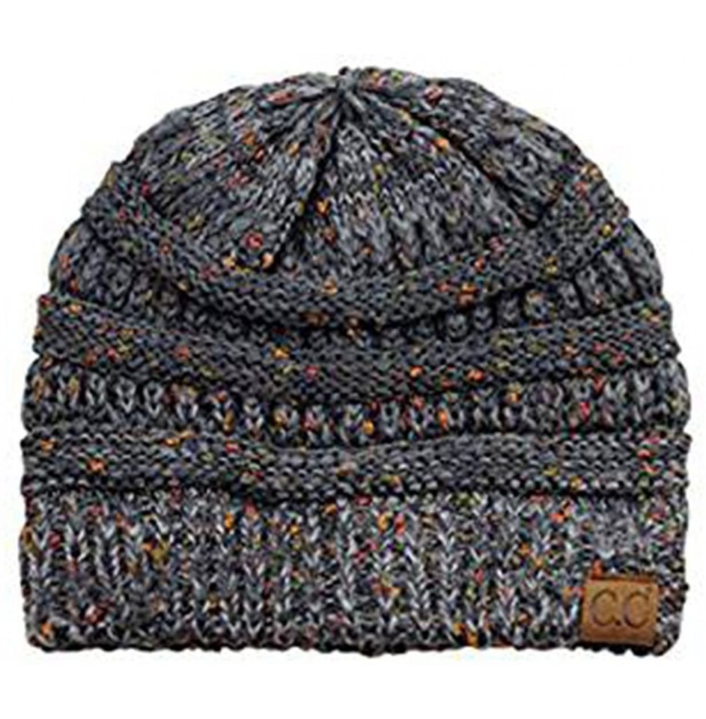 Skullies & Beanies Womens Warm Confetti Chunky Ombre Knit Beanie Hat Cap - Grey - CU187RN7220