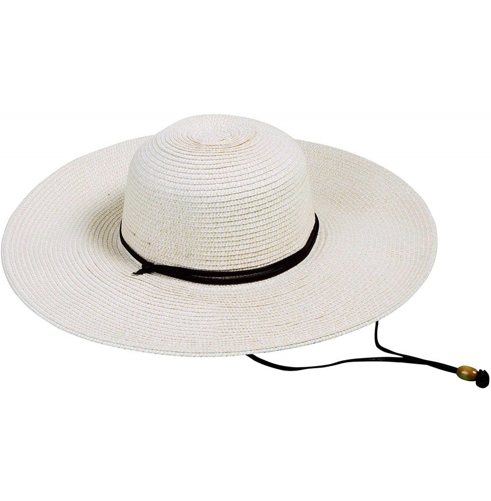 Sun Hats Straw Hat Women's Wide Brim Summer Beach Sun Hat w/Bowtie Ribbon - Ivory - C618EXQNW9W