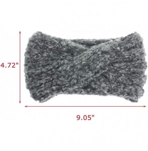 Cold Weather Headbands Women Cold Weather Headbands Knit Cross Hairband Winter Ear Warmer Hair Wraps - Beige+grey - C118YKNAHDX