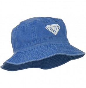 Bucket Hats Diamond Jewelry Logo Embroidered Bucket Hat - Royal - CS11ND5BFRX