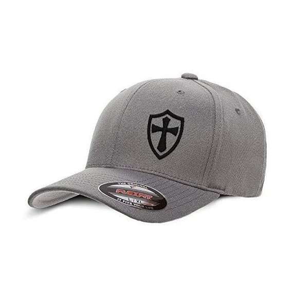 Baseball Caps Crusader Knights Templar Cross Baseball Hat - Grey / Black - C912LG3S6F7