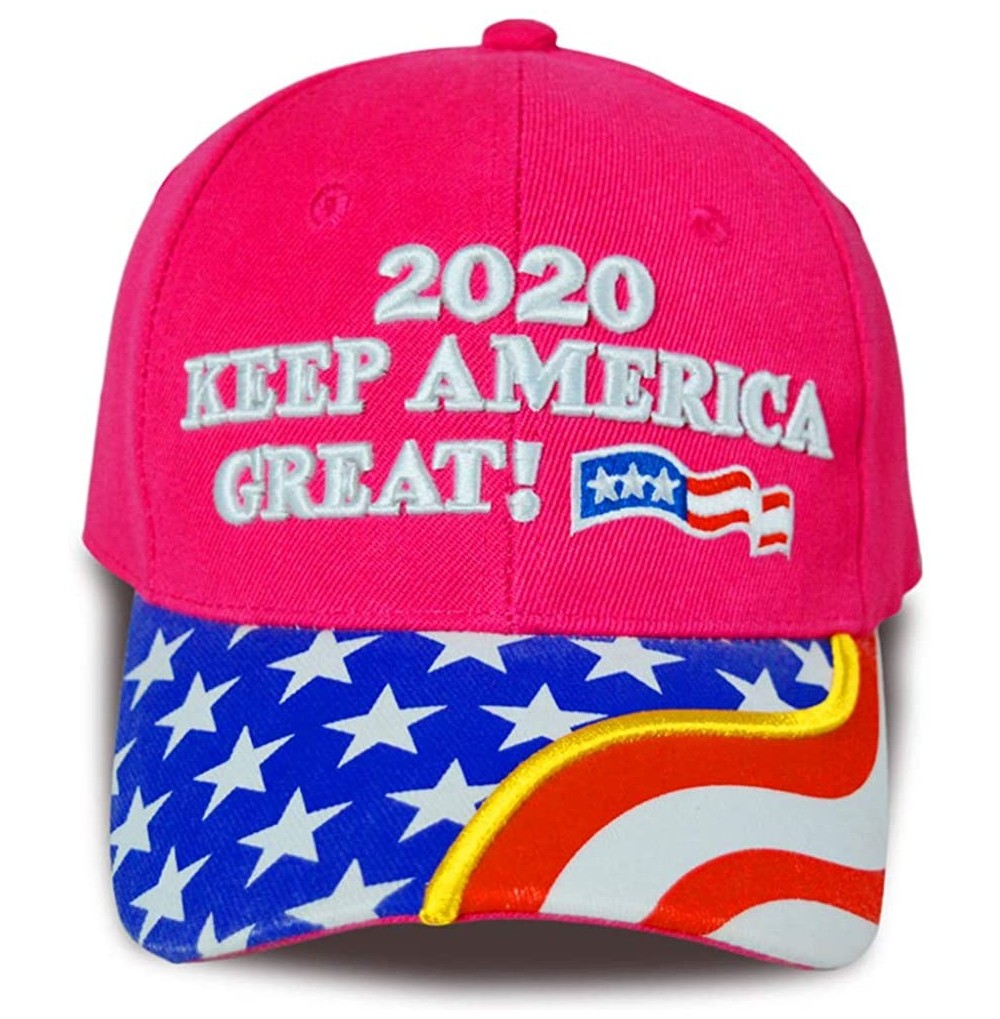 Baseball Caps Make America Great Again Donald Trump USA Cap Adjustable Baseball Hat - Pink - CE198MTZLQL