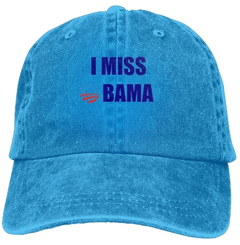 Baseball Caps I Miss Obama Denim Hat Adjustable Unisex Classic Baseball - Royalblue - CW18DW9Q5HL
