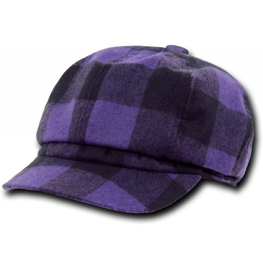 Newsboy Caps Plaid Newsboy Hats - Purple - CT11B52EH2V