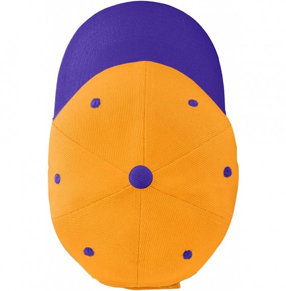 Baseball Caps Wholesale 12-Pack Baseball Cap Adjustable Size Plain Blank Solid Color - Gold/Purple - CC1954QUCD5