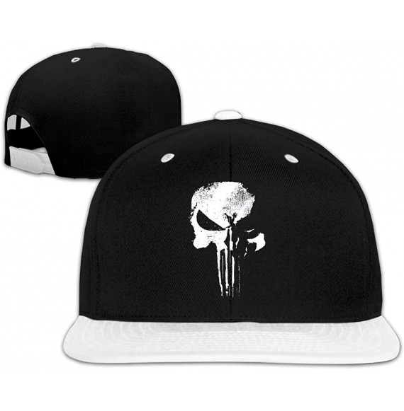 Baseball Caps Design Sleeve T-Shirt New Daredevil Punisher Skull Logo Fashion Baseball Cap for Man White - White - CB18RH6758I