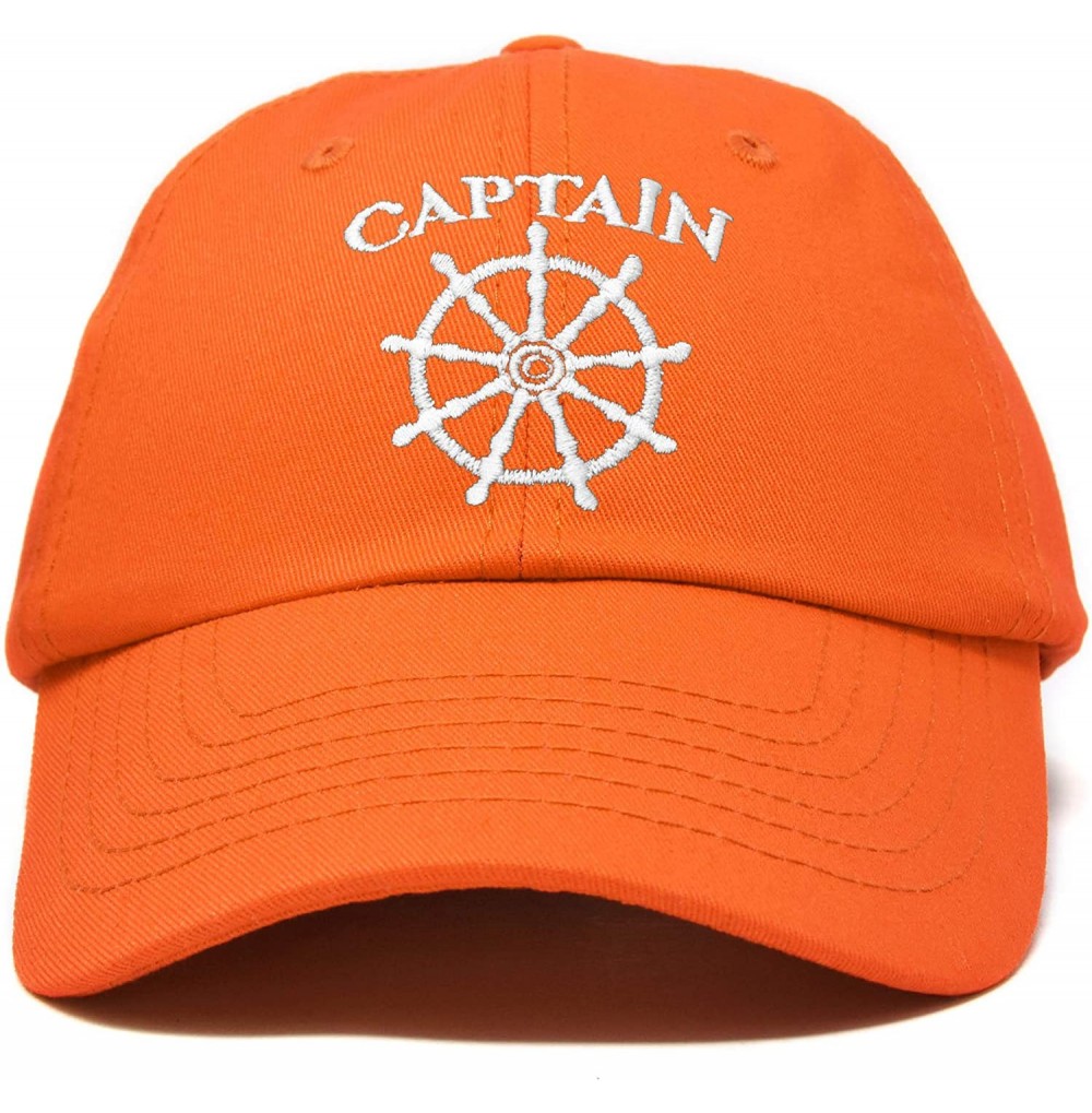 Baseball Caps Captain Hat Sailing Baseball Cap Navy Gift Boating Men Women - Orange - C218WGY08R5