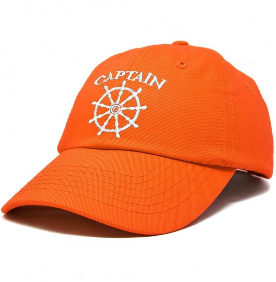 Baseball Caps Captain Hat Sailing Baseball Cap Navy Gift Boating Men Women - Orange - C218WGY08R5