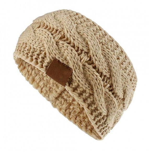 Headbands 2020 Fashion Autumn And Winter Pure Color Wool Knitted Hair Band Sports Headband (Camel) - Camel - CV1953SCKTT