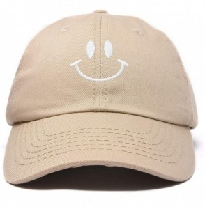 Baseball Caps Smile Baseball Cap Smiling Face Happy Dad Hat Men Women Teens - Khaki - C818SGQ7UYY