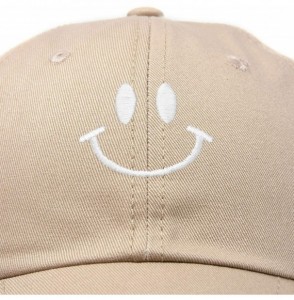 Baseball Caps Smile Baseball Cap Smiling Face Happy Dad Hat Men Women Teens - Khaki - C818SGQ7UYY