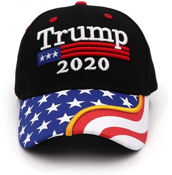 Baseball Caps Donald Trump Hat 2020 Keep America Great KAG MAGA with USA Flag 3D Embroidery Hat - Hat8-black - CD18XEUMOM4
