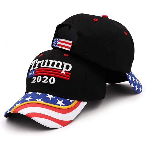Baseball Caps Donald Trump Hat 2020 Keep America Great KAG MAGA with USA Flag 3D Embroidery Hat - Hat8-black - CD18XEUMOM4