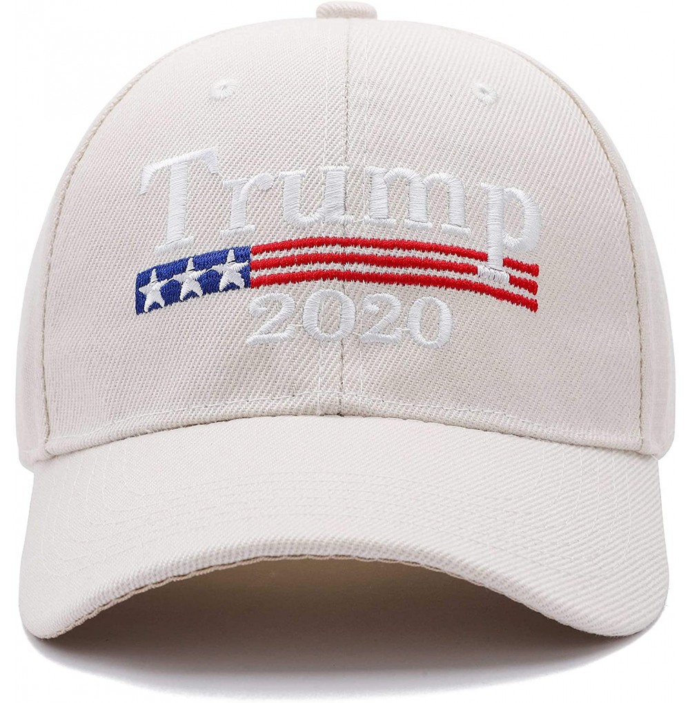 Baseball Caps Make America Great Again Hat Donald Trump 2020 USA Cap Adjustable - Beige - C4192KZW40U