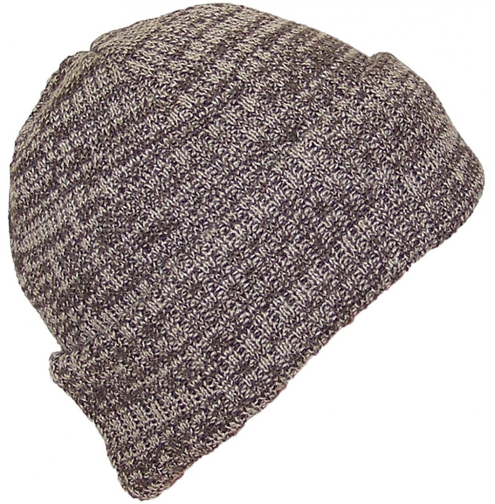 Skullies & Beanies Adult 2 Tone Color Thick W/Fleece Lined Cuffed Winter Cap (One Size) - Brown - C311QIS0R5X