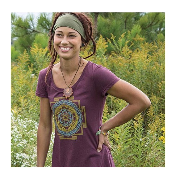 Headbands Soul Flower Women's Boho Headband- Organic Cotton Stretchy Wide Half Bandeau Accessory- Made in the USA (Olive) - C...