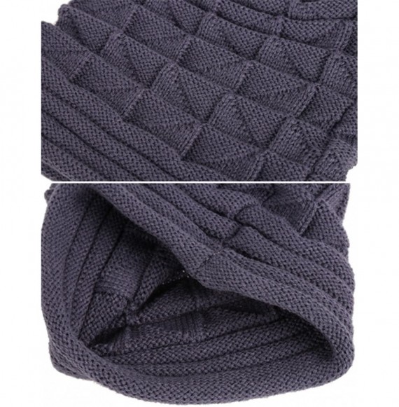 Skullies & Beanies Men's Women's Knit Crochet Snowboard Knit Beanie Caps Autumn Winter Long Beanie Hats - Gray - CX1282QG0L3