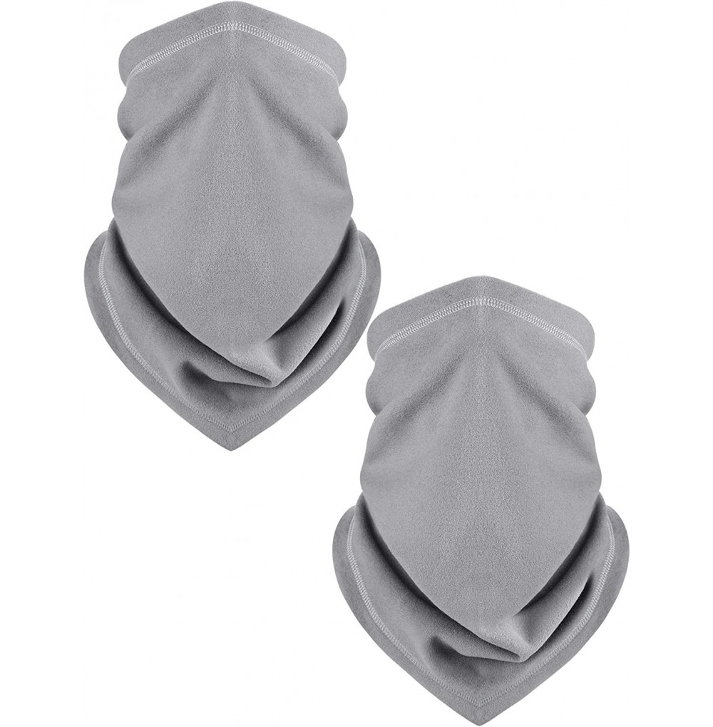 Balaclavas 2 Pieces Neck Warmer Neck Gaiter Windproof Scarf Mask for Winter Outdoor Sports - Gray - CB18Z0K75LS