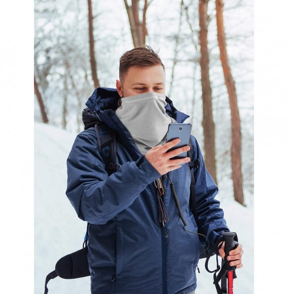 Balaclavas 2 Pieces Neck Warmer Neck Gaiter Windproof Scarf Mask for Winter Outdoor Sports - Gray - CB18Z0K75LS