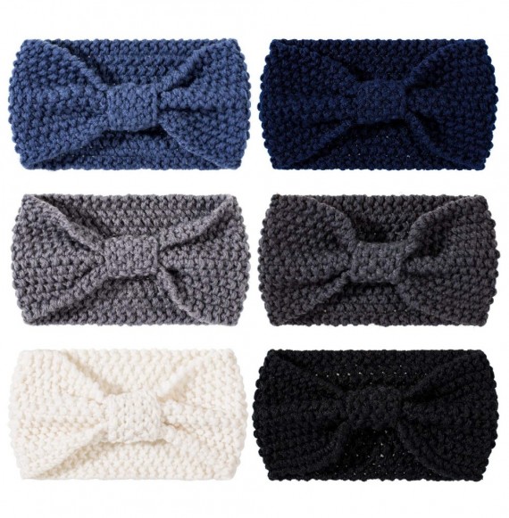 Cold Weather Headbands Headbands Warmers Accessories Scrunchies - Blue Grey Colors - CN1943EQ9E9