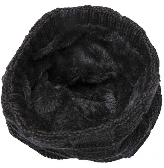 Skullies & Beanies Winter Warm Knitting Hats Wool Warm Hat Daily Slouchy hats Beanie Skull Cap - Black - CV187DNOAIL