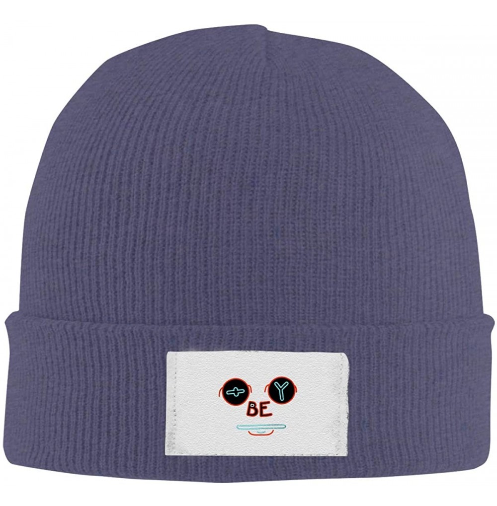 Skullies & Beanies Skull Caps Obey Face Winter Warm Knit Hats- Stretchy Cuff Beanie Hat Black - Navy - C718OSOM453