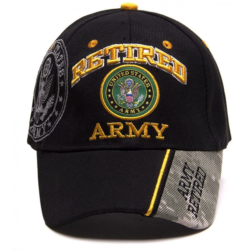 Baseball Caps United States Army Retired Shadow Adjustable Cap - Black - CY11KL5C5GN