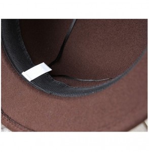 Bucket Hats Womens Flower Felt Cloche Bucket Hat Dress Winter Cap Fashion - Coffee - C71880UR8Z9