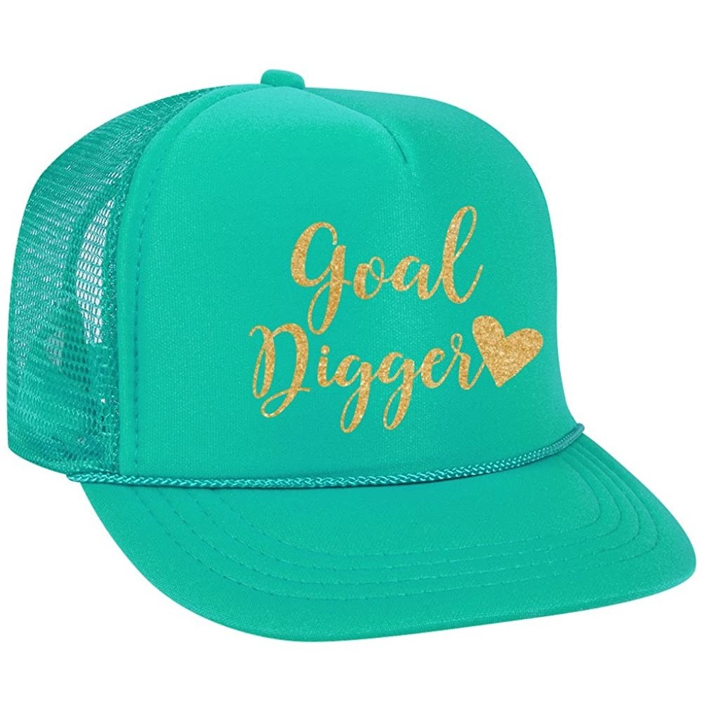 Baseball Caps Goal Digger Trucker Hat - Teal - C41825QRDL8
