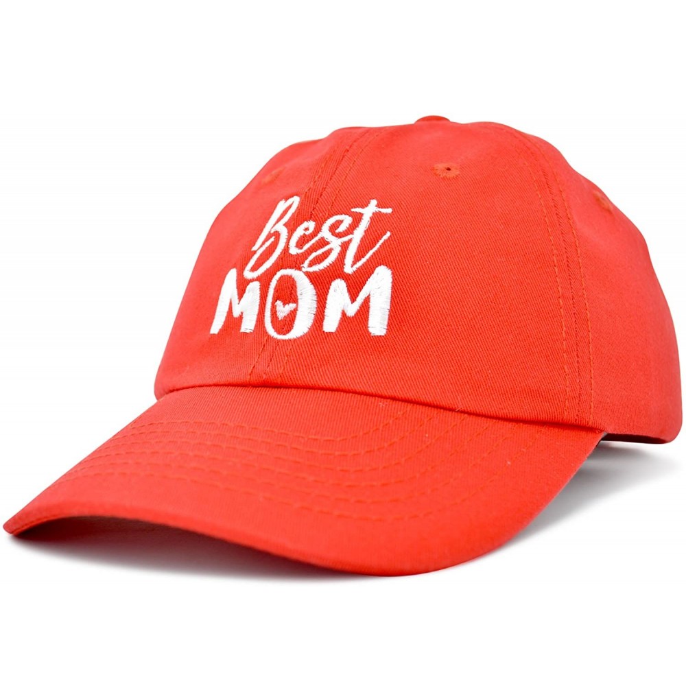 Baseball Caps Best Mom Baseball Cap Womens Dad Hats Adjustable Mothers Day Hat - Red - CI18D6U6L74