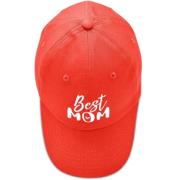 Baseball Caps Best Mom Baseball Cap Womens Dad Hats Adjustable Mothers Day Hat - Red - CI18D6U6L74
