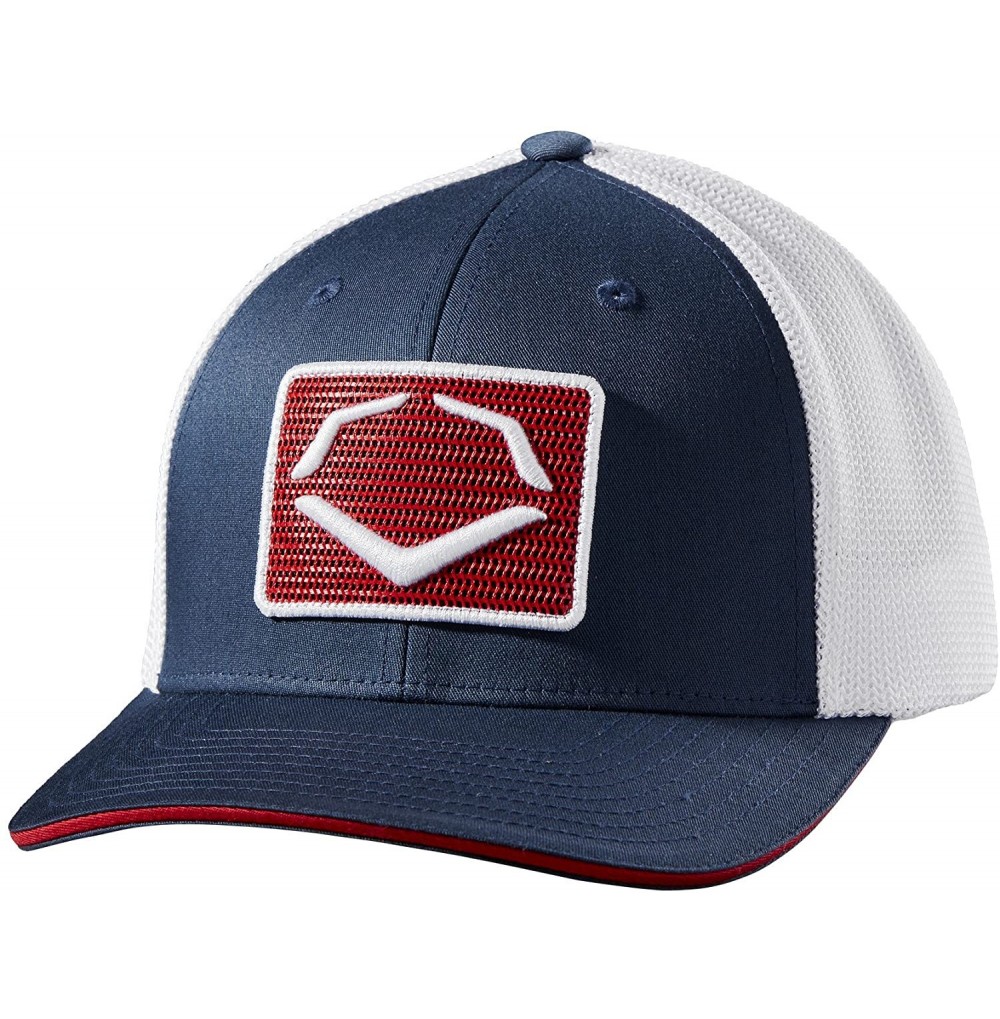 Baseball Caps Rank Flexfit Mesh Baseball Cap - Navy/Red - CJ18GZ2LGM0