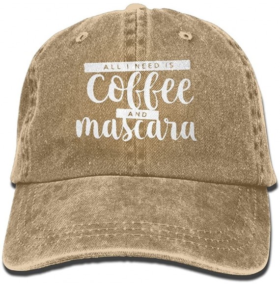 Baseball Caps All I Need is Coffee and Mascara Unisex Denim Jeanet Baseball Cap Adjustable Hunting Cap for Men Or Women - CO1...