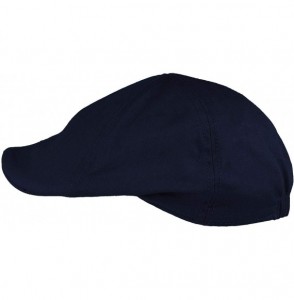 Baseball Caps Men's 100% Cotton Duck Bill Flat Golf Ivy Driver Visor Sun Cap Hat - Navy - CR18Q8XW4ER