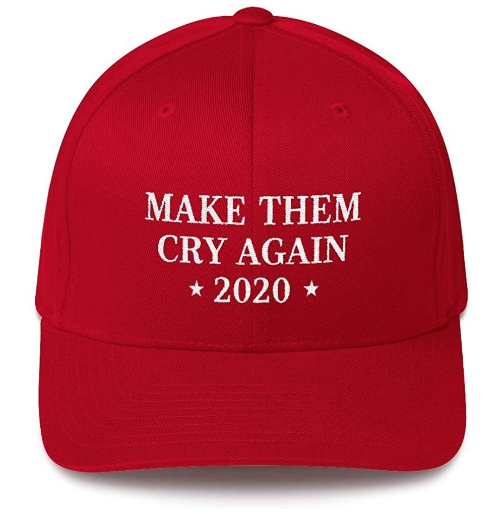Baseball Caps Make Them Cry Again Hat Embroidered Structured Twill Cap Funny Trump 2020 - C318UIQTIL2
