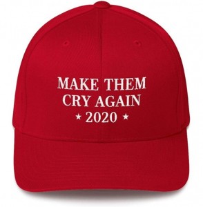 Baseball Caps Make Them Cry Again Hat Embroidered Structured Twill Cap Funny Trump 2020 - C318UIQTIL2