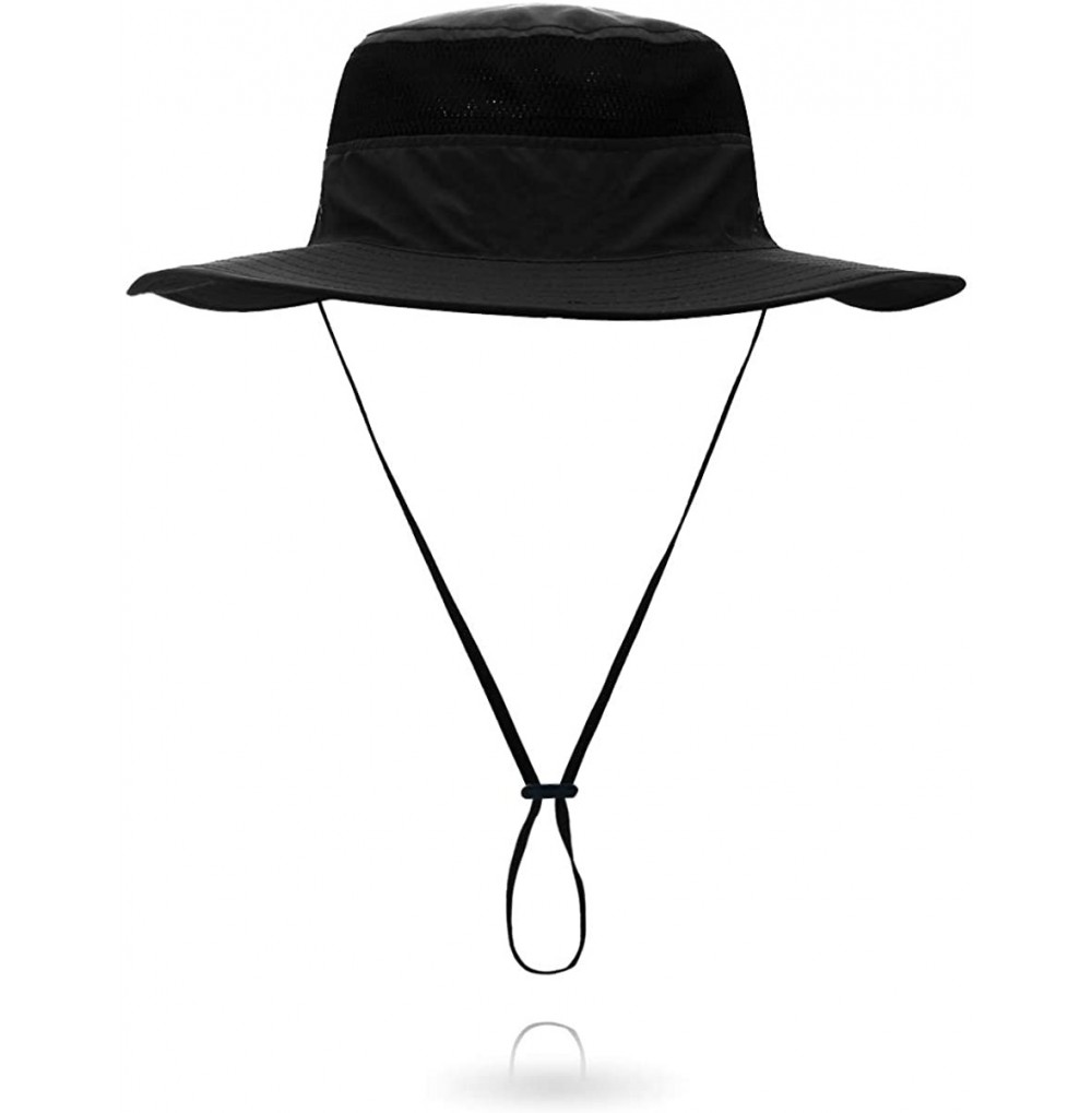Sun Hats Outdoor Sun Hat Quick-Dry Breathable Mesh Hat Camping Cap - Black - CA18CUZGCDG