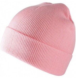 Skullies & Beanies Men's Warm Winter Hats Acrylic Knit Beanie Cap Daily Beanie Hat for Women Girls Boys - Pink - CW192HOA2MX