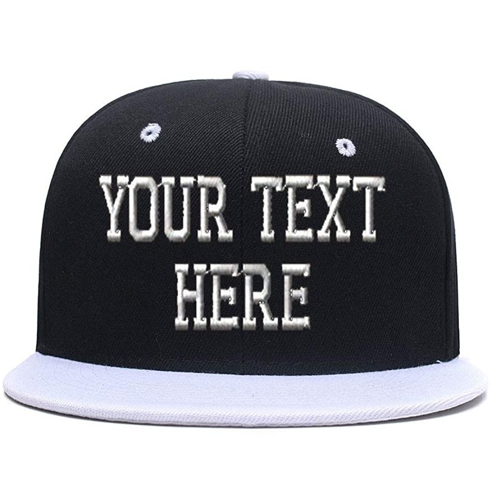 Baseball Caps Custom Embroidered Hip-hop Hat Personalized Adjustable Hip-hop Cap Add Your Text - Awhite - C318H58WH8M