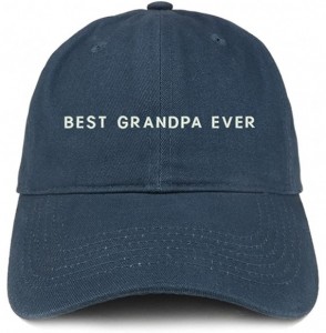 Baseball Caps Best Grandpa Ever Embroidered Soft Cotton Dad Hat - Navy - CE18EYKK32R
