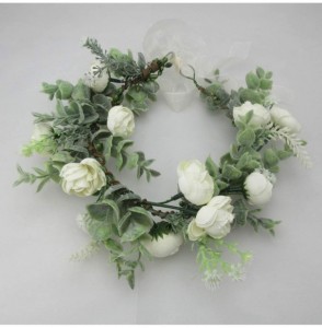 Headbands Handmade Rose Flower Wreath Crown Halo for Wedding Festivals - Ivory - CD1948IM0LL