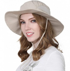 Sun Hats Fishing Hat Anti-UV Breathable Light Protection Hat Wide Brim Beach Hat - Khiki - CM18OZ5X8SL
