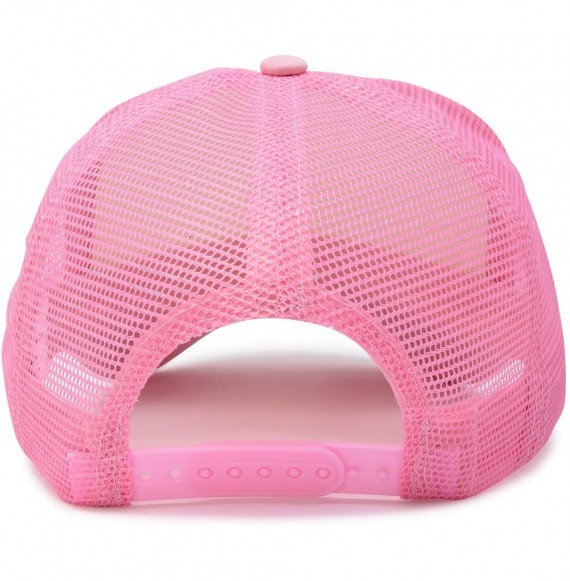 Baseball Caps Two Tone Trucker Hat Summer Mesh Cap with Adjustable Snapback Strap - Pink White - C7119512Q45