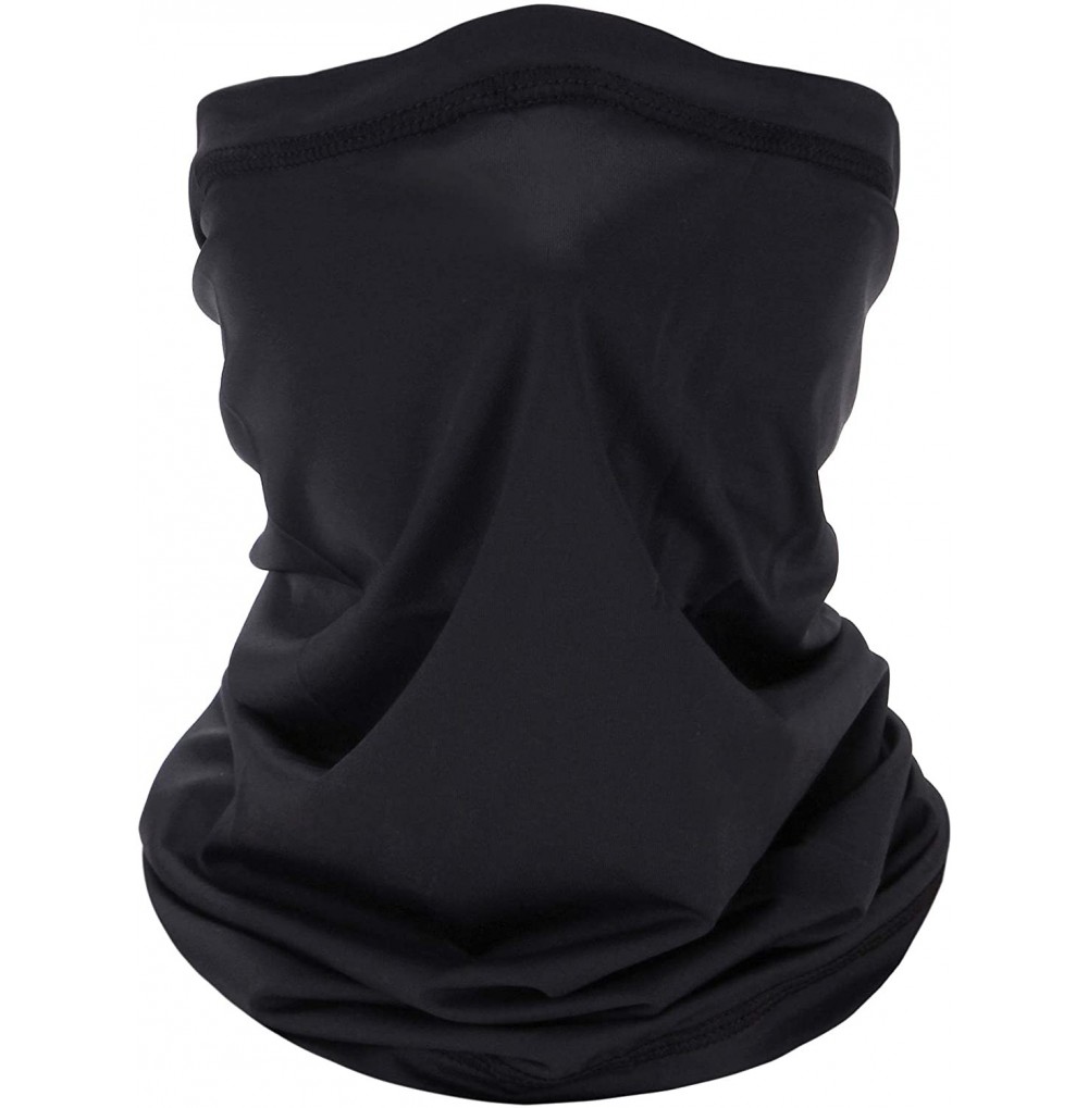 Balaclavas Face Mask Bandanas-UV Protection Neck Gaiter Face Scarf Face Mask 12+ Ways to Wears - Black - CG199CHLGDO