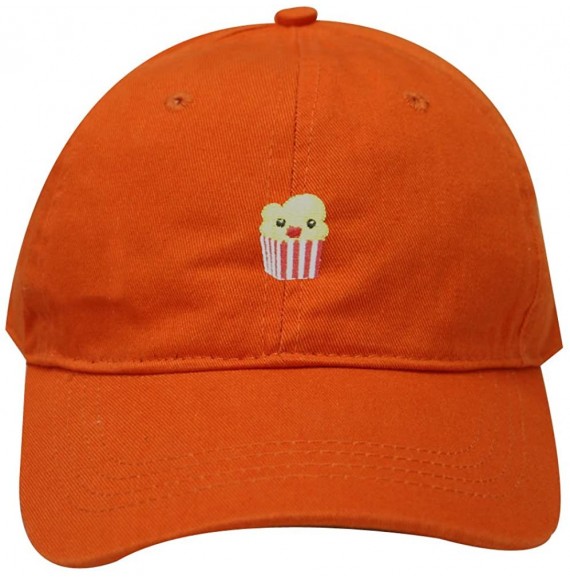 Baseball Caps Cute Popcorn Cotton Baseball Dad Cap - Orange - CJ183OEH404