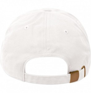 Baseball Caps Washed Low Profile Cotton and Denim Baseball Cap - White - CU12O0PVKJ0