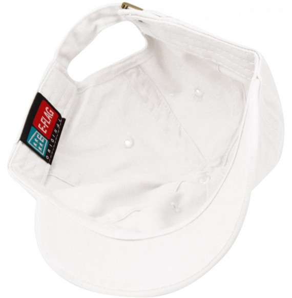 Baseball Caps Washed Low Profile Cotton and Denim Baseball Cap - White - CU12O0PVKJ0